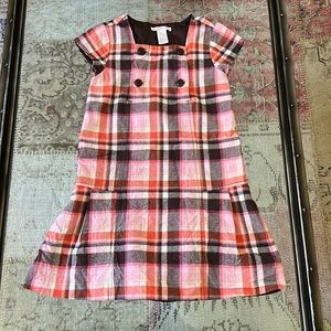 Plaid Button Adorable Janie And Jack Girls Dress